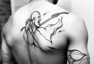 Music, sports, African half sleeve tattoo idea