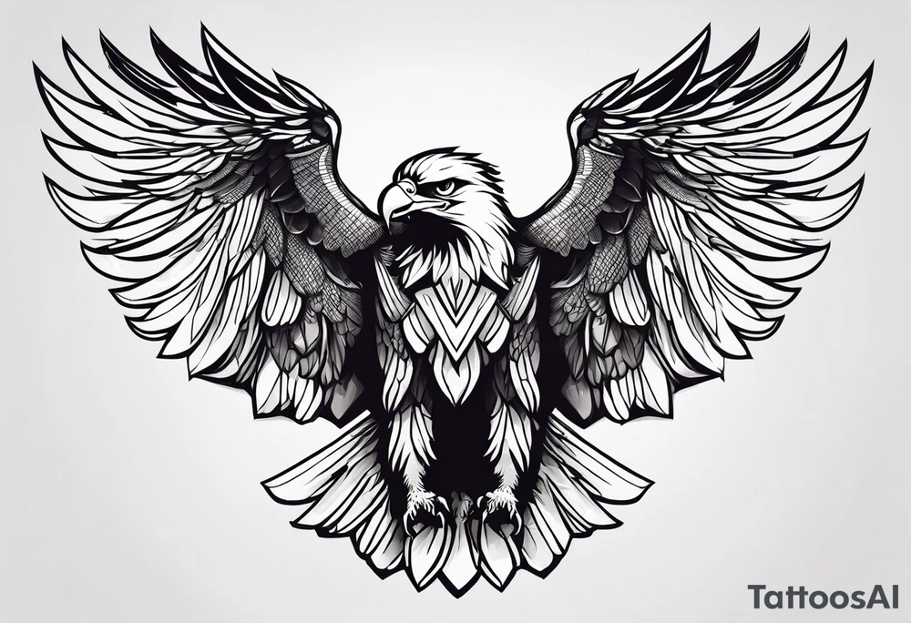 eagle full body fly vector tattoo idea