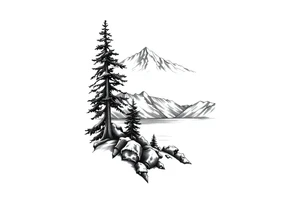 Lake Tahoe vertical image tattoo idea