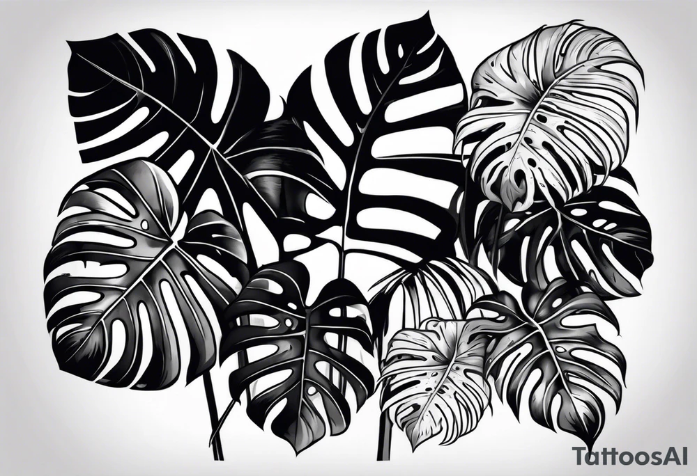 monstera tattoo idea