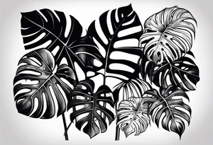 monstera tattoo idea