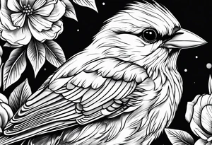 yellow canary tattoo idea