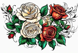 bouque of roses tattoo idea