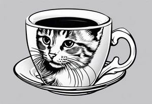 A mug with a cat in it tattoo idea