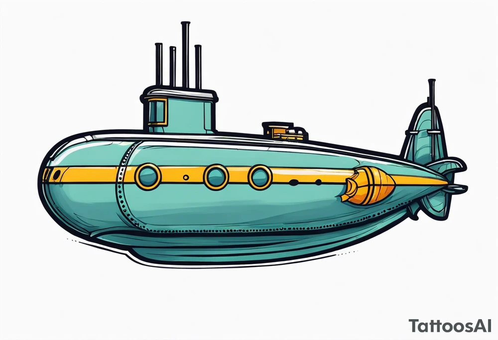 modern submarine surfacing slight left turn front view tattoo idea modern submarine surfacing slight left turn front view tattoo idea