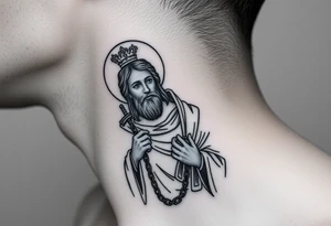 russian christian orthodox jesus xristos holding the russian orthodox thurible chains tattoo idea