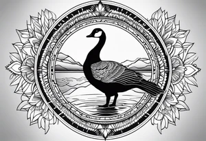 mandala background with canadian goose in the front tattoo idea