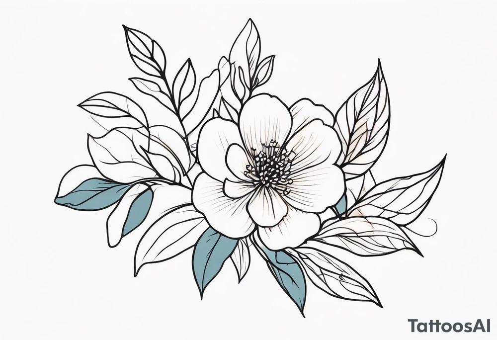 soft spiritual flower branch tattoo idea