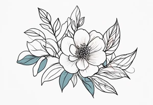 soft spiritual flower branch tattoo idea