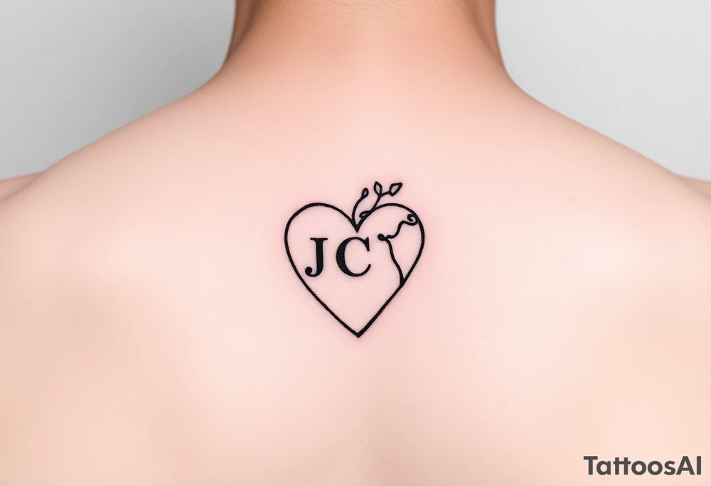 intials JCG heart tattoo idea