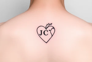 intials JCG heart tattoo idea