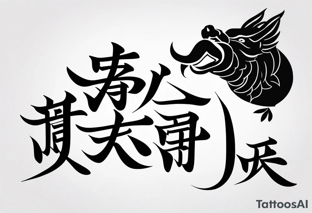 Chinese lettering with a norigae tattoo idea