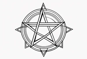 Pentagram geometric tattoo idea