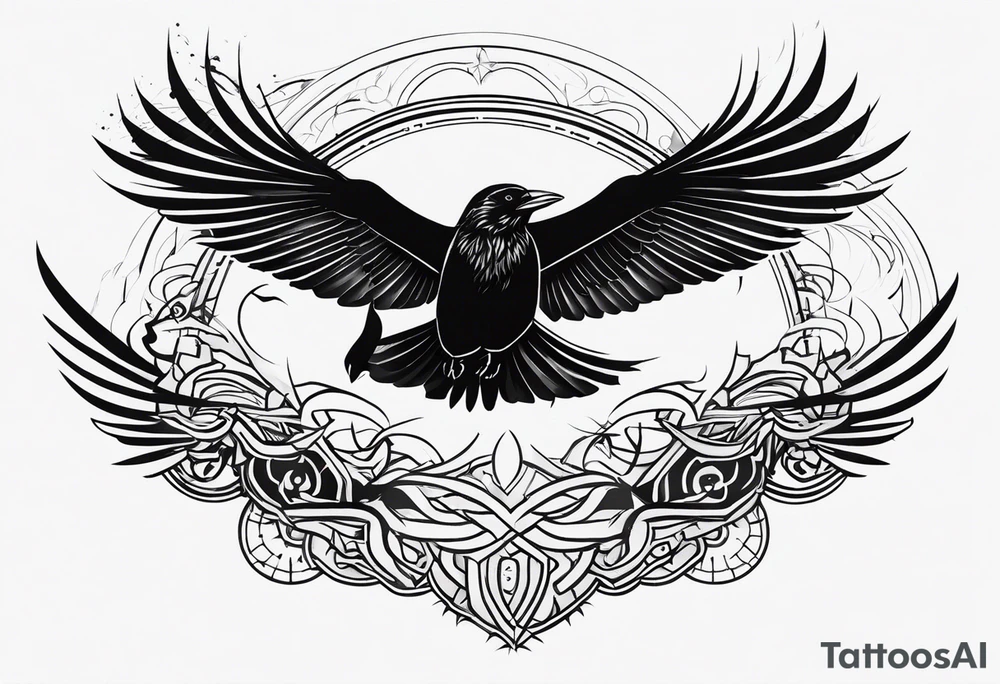 Hugin and Munin flying tattoo idea