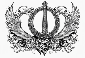 Sword Viking jewel rune tattoo idea