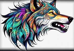 Trippy Wolf tattoo idea