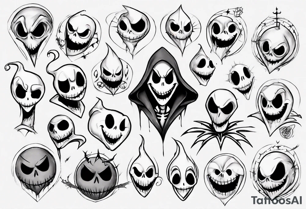 jack skellington and zero tattoo idea