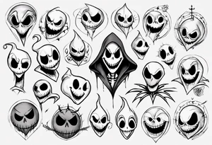 jack skellington and zero tattoo idea
