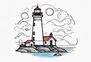 lighthouse fine line tattoo idea