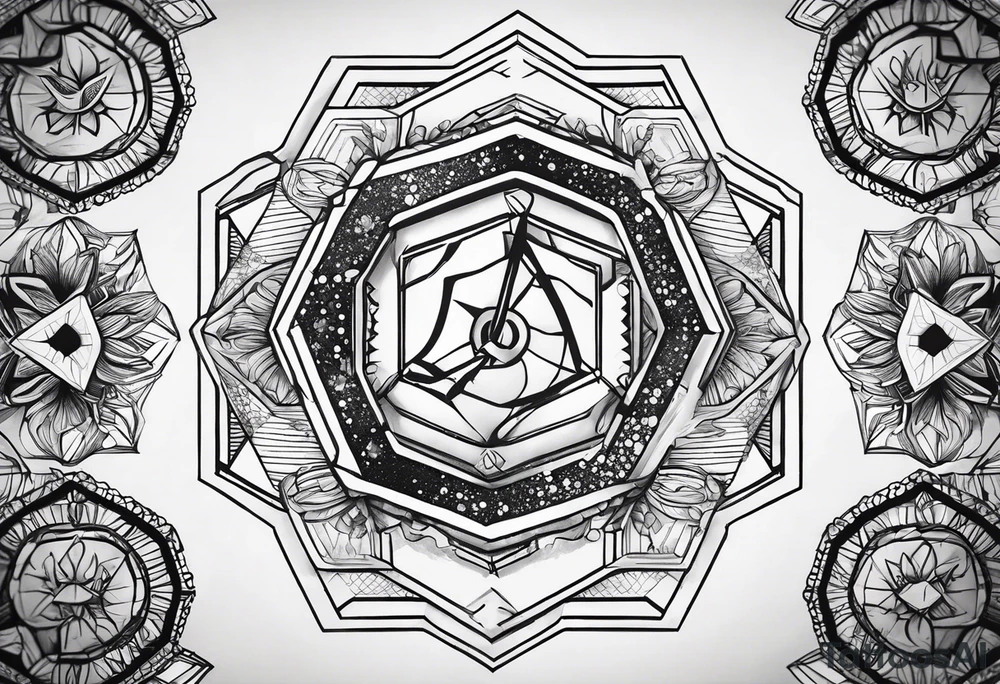 time hexagon symbol tattoo idea