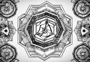 time hexagon symbol tattoo idea