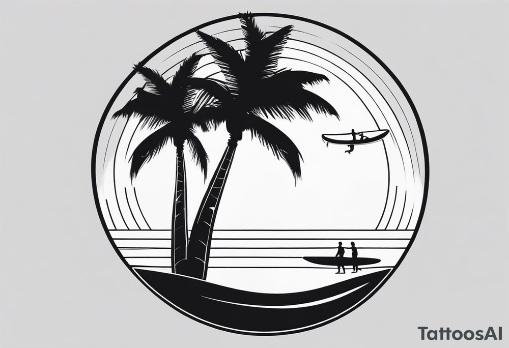 Crossfit, surf, palm tree tattoo idea