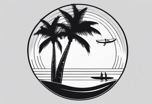 Crossfit, surf, palm tree tattoo idea