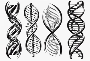 DNA strand curved tattoo idea