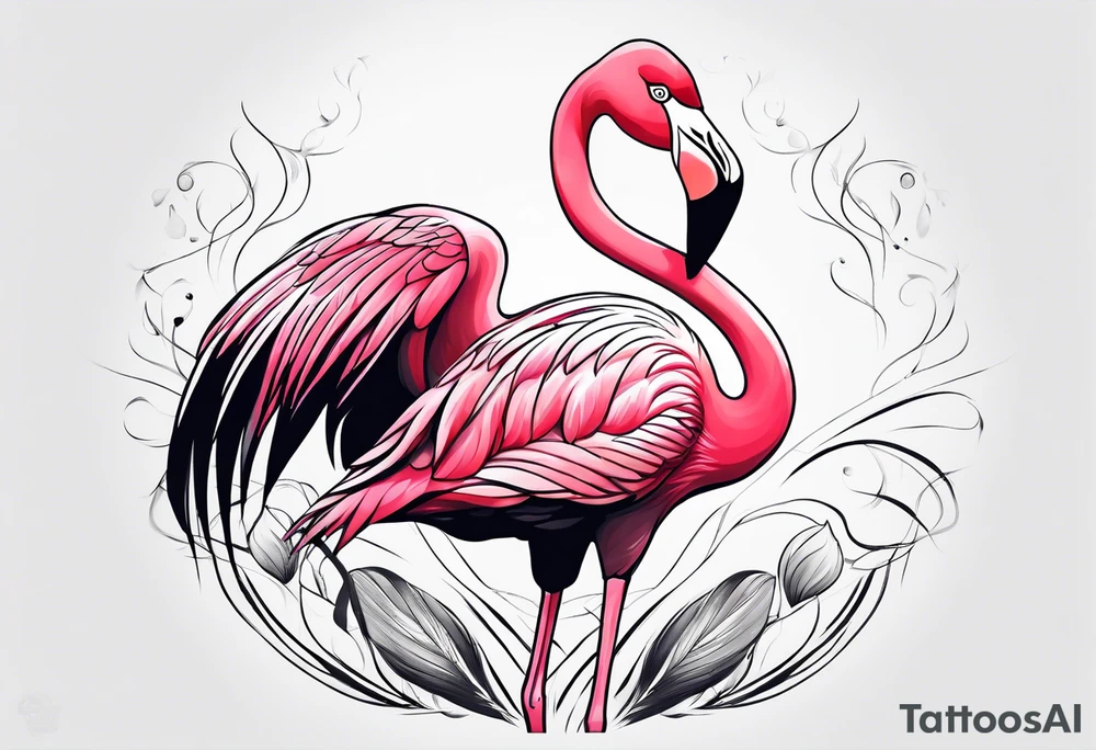 flamingo simple tattoo idea