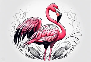 flamingo simple tattoo idea
