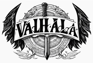 Valhalla sword shield tattoo idea