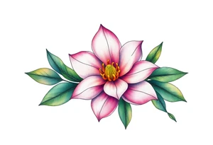 State or louisiana with magnolia flower in tooled leather tattoo idea