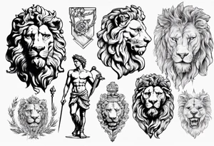 Statue of david with a lion tattoo idea