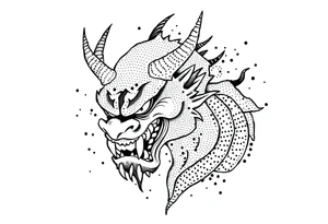 a Japanese folklore demon from old times tattoo idea