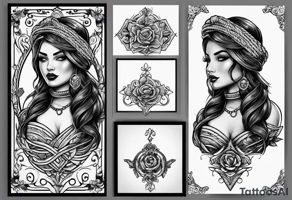 rope frame tattoo idea