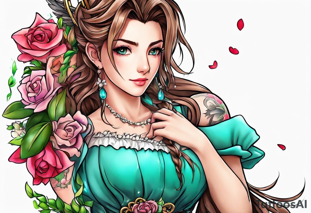 aerith Gainsborough wedding tattoo idea