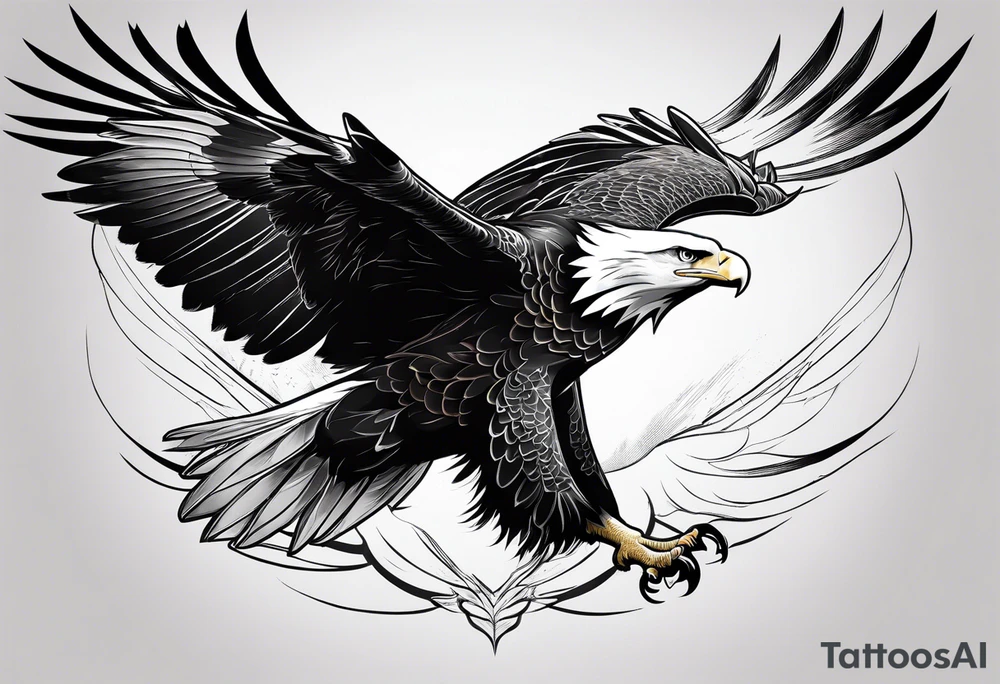 eagle flying up tattoo idea
