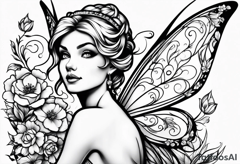 Tinker bell garden tattoo idea