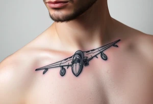 i want a fighter jet tattoo, give me something that looks a bit technical and a medium size tattoo idea