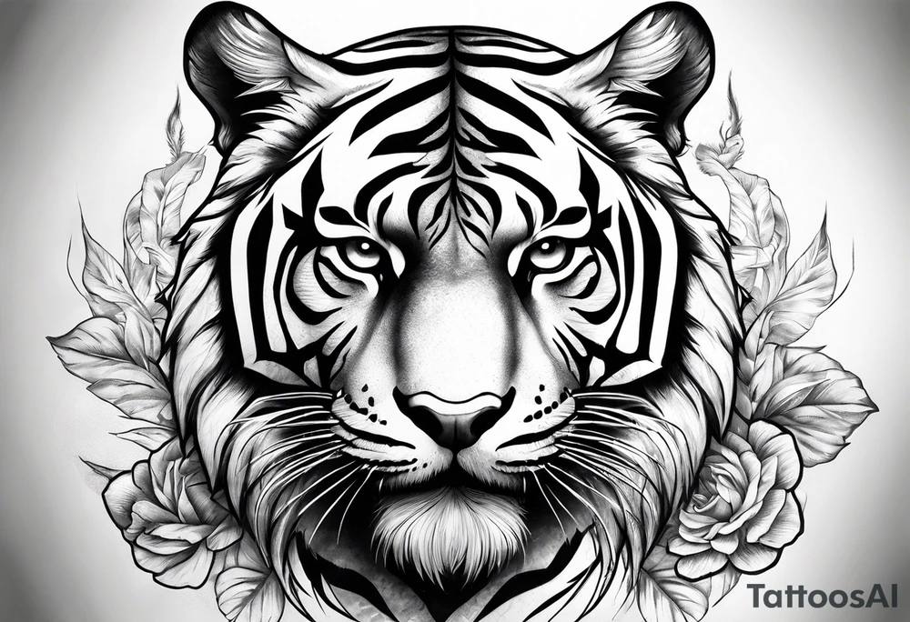 Tiger for a Taurus man tattoo idea