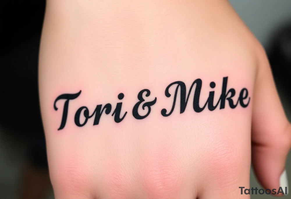 Tori & Mike  in flipscript tattoo idea