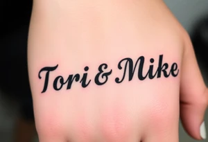 Tori & Mike  in flipscript tattoo idea