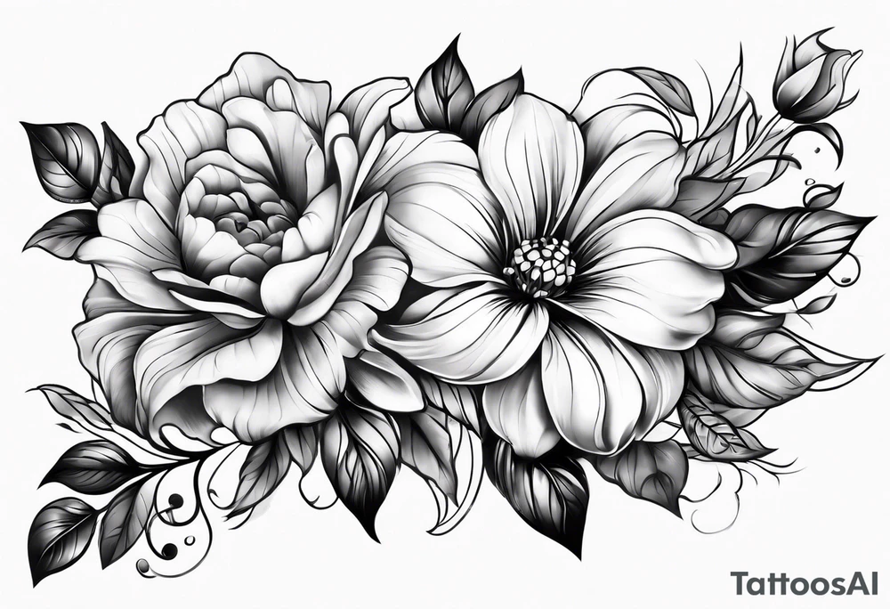 Flower full arm sleeve tattoo idea