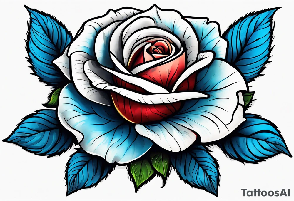 flower rose and blue, sunflower, tattoo idea