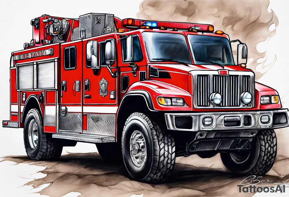 fire engine and humvee tattoo idea
