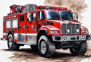 fire engine and humvee tattoo idea