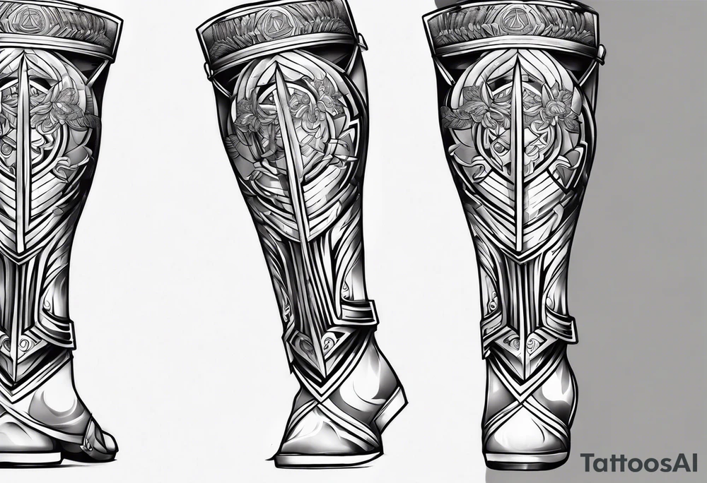 Gladiator shin armor tattoo idea