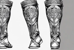 Gladiator shin armor tattoo idea