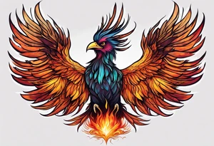 phoenix coming up out of a funeral pyre tattoo idea