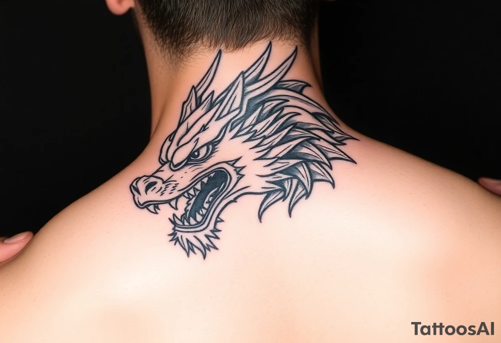 Fierce Dragon head tattoo idea